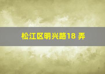 松江区明兴路18 弄